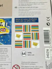 Vorschaubild 5 von Memory Spiel Englisch Lernen 64 Karten Glitzereffekt Kinder ab 4 Jahre
