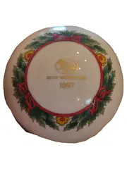 Vorschaubild 2 von Weihnachtsbaumkugel 1997 Porzellan Bären Motiv Weihnachten 7cm