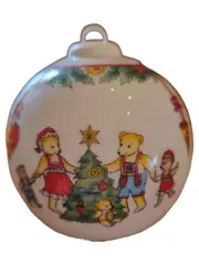 Vorschaubild 1 von Weihnachtsbaumkugel 1997 Porzellan Bären Motiv Weihnachten 7cm