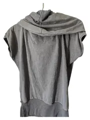 Vorschaubild 2 von Damen Kapuzenpullover Grau Gr. 38/M Casual Hoodie Kurzarm