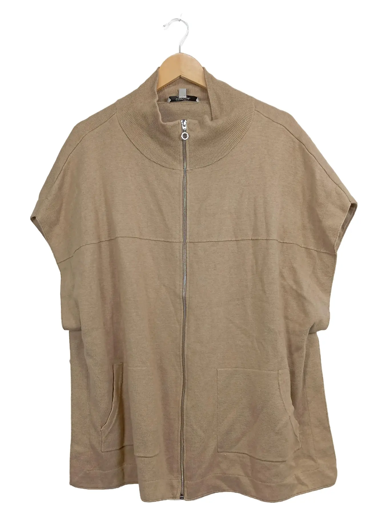 C&A Damen Strickjacke Kapuzenjacke Beige Einheitsgröße Casual