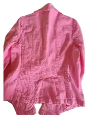 Vorschaubild 5 von Blazer Damen Pink Baumwolle Gr. 34/XS Casual Freizeit Reißverschluss