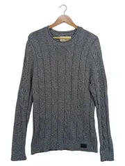 Vorschaubild 1 von Herren Pullover Zopfmuster Strickpullover Grau Gr. 50;L