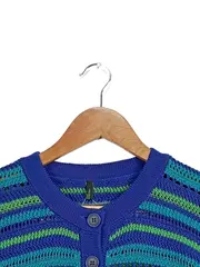 Vorschaubild 6 von BENETTON Damen Strickjacke S Mehrfarbig Casual Lochmuster Polyacryl