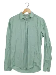 Vorschaubild 1 von Herren Freizeithemd Slim Fit Gr. M Grün Baumwolle Langarm