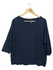 Vorschaubild 1 von Damen Langarmshirt Gr. 36/S Blau Klassisch Elegant Minimalistisch