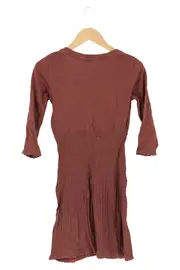 Vorschaubild 2 von Damen Freizeitkleid Gr. 36/S Braun Jerseykleid Rippstrick 3/4 Arm