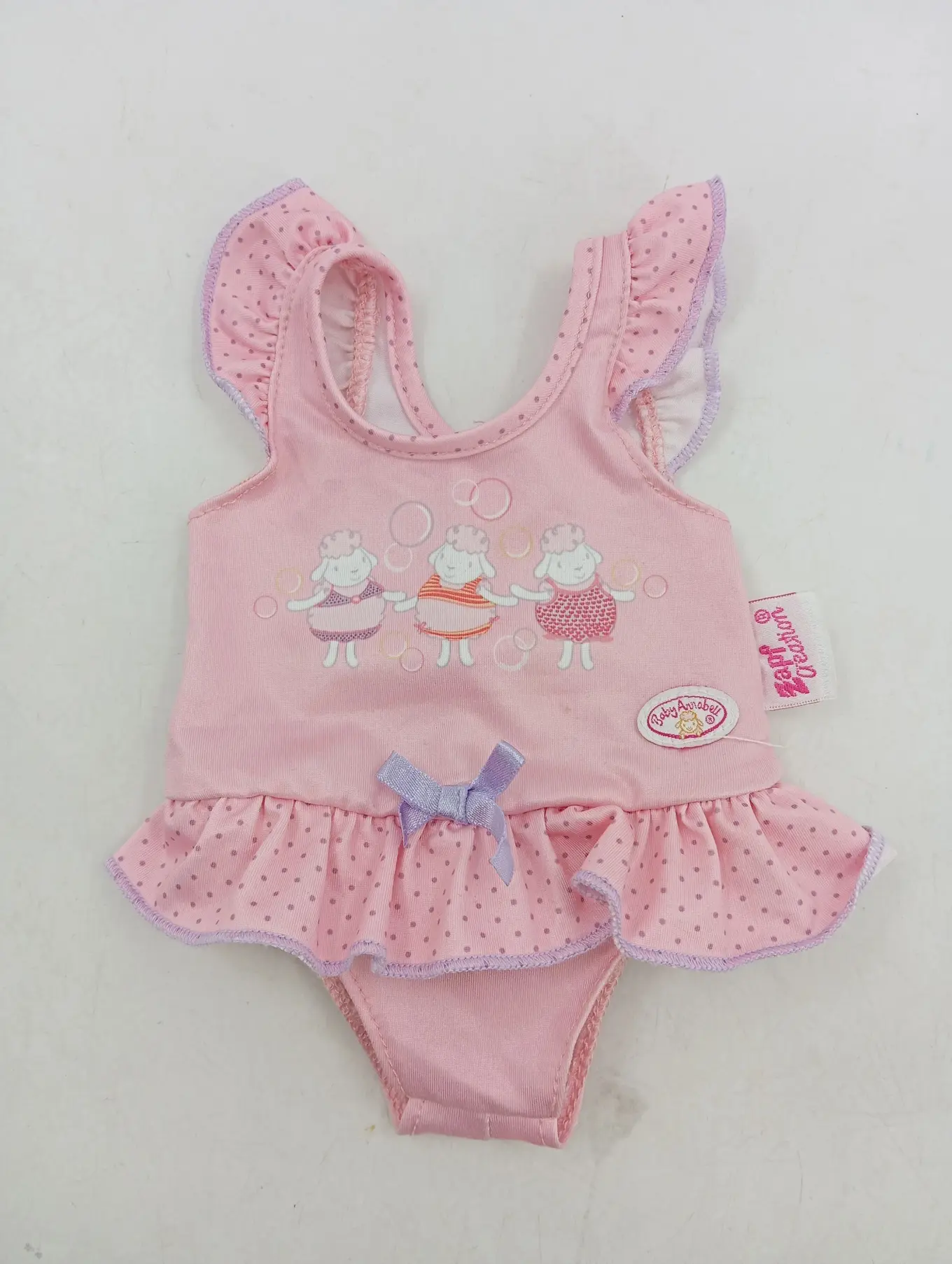 ZAPF CREATION Baby Annabell Puppenkleidung Badeanzug Rosa mit Schafen