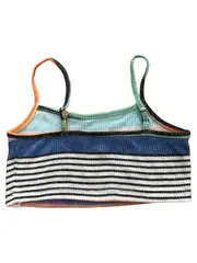 Vorschaubild 2 von Damen Gestreiftes Rippstrick Top Ärmellos Cropped Mehrfarbig XS