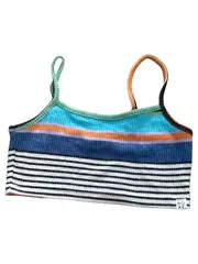 Vorschaubild 1 von Damen Gestreiftes Rippstrick Top Ärmellos Cropped Mehrfarbig XS