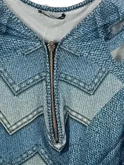 Vorschaubild 2 von Freizeitkleid Damen Gr. 38/M Blau Casual Cut-Outs Reißverschluss