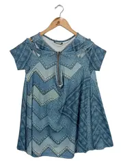 Vorschaubild 1 von Freizeitkleid Damen Gr. 38/M Blau Casual Cut-Outs Reißverschluss