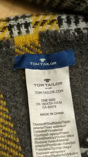 Vorschaubild 4 von Schal Kariert Grau Schwarz Gelb Fransen 180x70 cm Winterschal