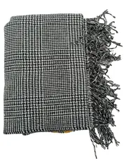 Vorschaubild 1 von Schal Kariert Grau Schwarz Gelb Fransen 180x70 cm Winterschal