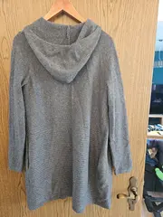 Vorschaubild 2 von Damen Strickjacke Grau Gr. 38/M Kapuze Casual Meliert