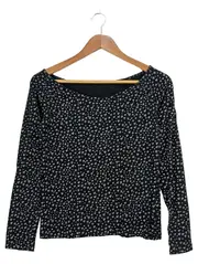 Vorschaubild 1 von EDC Damen Langarmshirt mit Herzmuster Schwarz Gr. 34;XS Casual