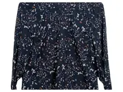 Vorschaubild 2 von Taifun Damen Bluse Blumenmuster Langarm Schleife Gr. 38 M Navy Floral