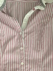 Vorschaubild 2 von Damen Hemdbluse Gr. 34/XS Gestreift Rot Weiß Langarm