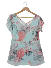 Vorschaubild 1 von Damen Freizeitkleid Gr. S Blau Blumenmuster
