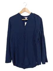 Vorschaubild 1 von Damen Hemdbluse Langarm Blau Gr. 36 Casual Viskose