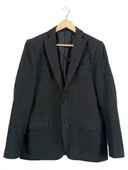 Vorschaubild 1 von Herren Sakko Gr. 50 Grau Fischgrät Wolle Business Blazer