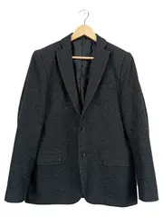 Vorschaubild 2 von Herren Sakko Gr. 50 Grau Fischgrät Wolle Business Blazer