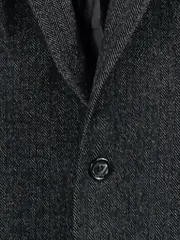 Vorschaubild 4 von Herren Sakko Gr. 50 Grau Fischgrät Wolle Business Blazer