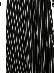 Vorschaubild 2 von Maxikleid gestreift Damen Gr. 38/M Schwarz Langarm Festlich Modern