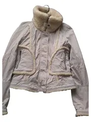 Vorschaubild 1 von Damen Leichte Jacke XS Beige Casual Baumwolle Fellbesatz