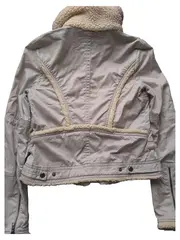 Vorschaubild 2 von Damen Leichte Jacke XS Beige Casual Baumwolle Fellbesatz