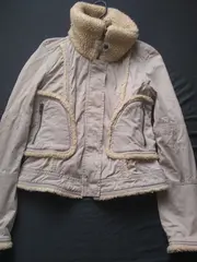 Vorschaubild 4 von Damen Leichte Jacke XS Beige Casual Baumwolle Fellbesatz