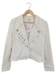 Vorschaubild 1 von Damen Leichte Jacke Gr. 36/S Weiß Elegant Klassisch Baumwolle