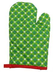 Vorschaubild 1 von Ofenhandschuh Topflappen Kariert Grün Polyester 23x15cm