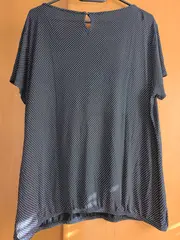 Vorschaubild 2 von Damen T-Shirt Gr. 42/XL Blau mit Punkten Casual Kurzarm