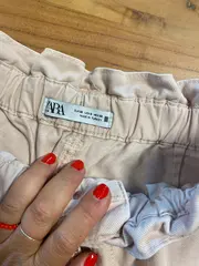 Vorschaubild 3 von Damen Stoffhose Gr. 38 Beige Casual mit Raffbund