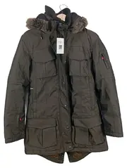 Vorschaubild 1 von Damen Parka Gr. 38/M Oliv Casual Winterjacke mit Kapuze