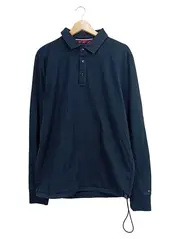 Vorschaubild 1 von Herren Langarm Poloshirt Blau Gr. XL Baumwolle