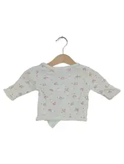 Vorschaubild 2 von Baby Pullover Wickelshirt Gr. 56 Weiß Baumwolle Florales Muster