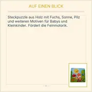 Vorschaubild 2 von Steckpuzzle Holz Fuchs Baby Kleinkind Feinmotorik 6 Teile Lernspielzeug
