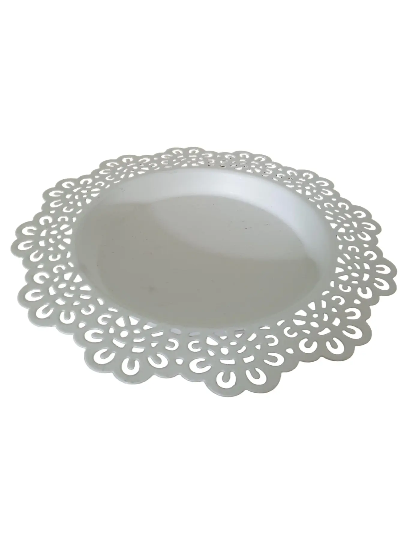 IKEA Dekoschale Weiß Romantisch Metall Servierplatte Teller Schale