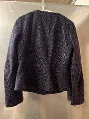 Vorschaubild 2 von Damen Jacke Gr. 38 Blau Tweed Biker Stil Wolle