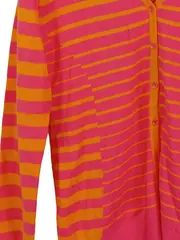 Vorschaubild 2 von Damen Strickjacke Gr. 38 gestreift Pink Orange Sportlich