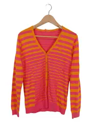 Vorschaubild 1 von Damen Strickjacke Gr. 38 gestreift Pink Orange Sportlich