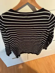 Vorschaubild 4 von Damen Langarmshirt gestreift Schwarz Gr. 34;XS