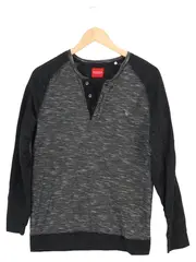 Vorschaubild 1 von Herren Sweatshirt Grau Meliert Casual Gr. 44/S Langarm Baumwolle