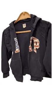 Vorschaubild 2 von Kids Kapuzenpullover Hoodie USA Flagge Gr. 150/152 Blau Reißverschluss