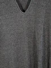 Vorschaubild 3 von Trafaluc Damen T-Shirt V-Ausschnitt Kurzarm Grau Meliert Gr. S