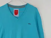 Vorschaubild 2 von Herren Pullover Langarm Uni Türkis Gr. M Baumwolle Freizeit