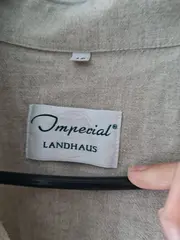 Vorschaubild 2 von Landhaus Trachtenhemd Herren Gr. 42 Beige Langarm Stickerei