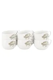 Vorschaubild 1 von Espressotasse mit Unterteller 6er Set Weiß Schildkröte Elegant